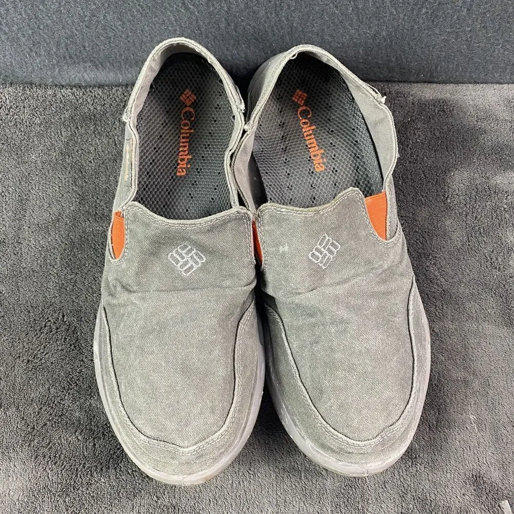 Columbia San Salvador Canvas Water Boat Shoes Mens Size 8 Grey OmniGrip Techlite